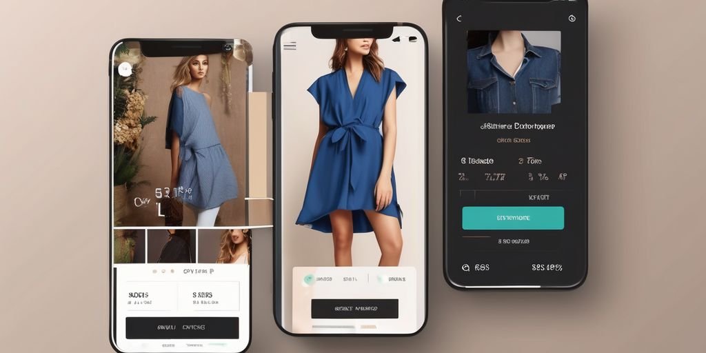 mobile app interface for clothing shopping